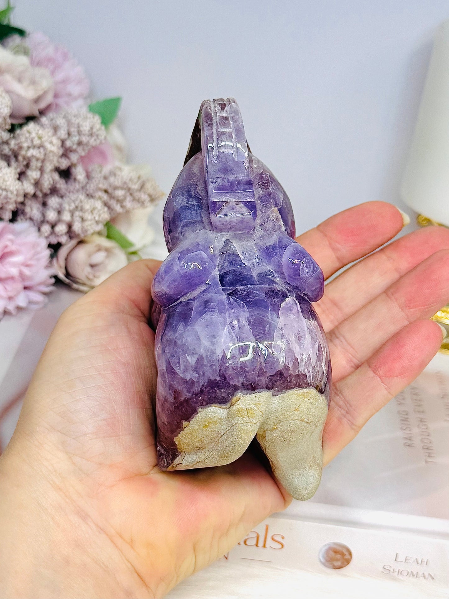 Amethyst X Mexican Lace Agate Elephant 11cm 410g