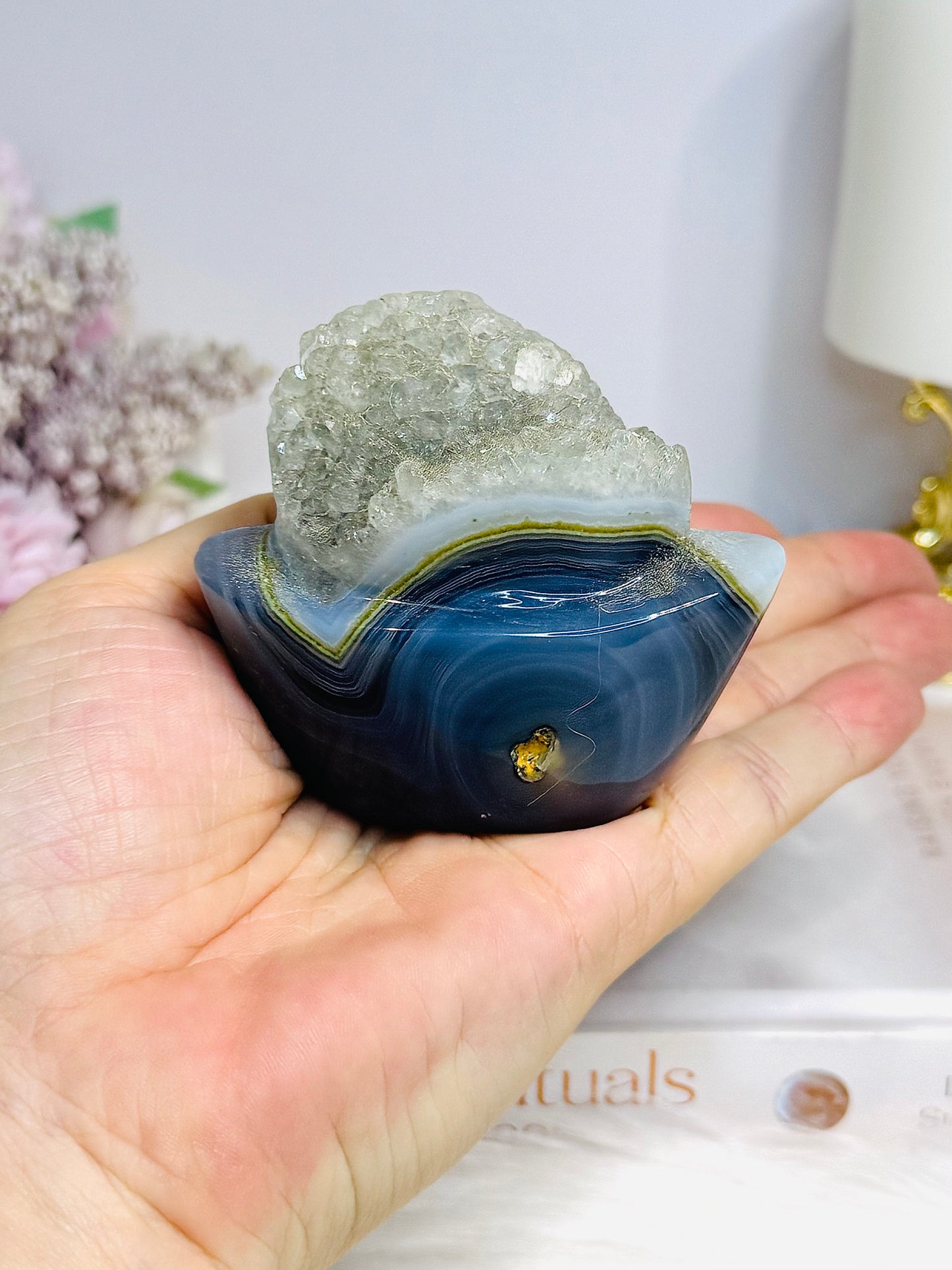 Druzy Agate Carved Freeform 193g