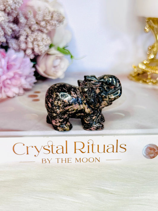 Rhodonite Carved Elephant 6cm
