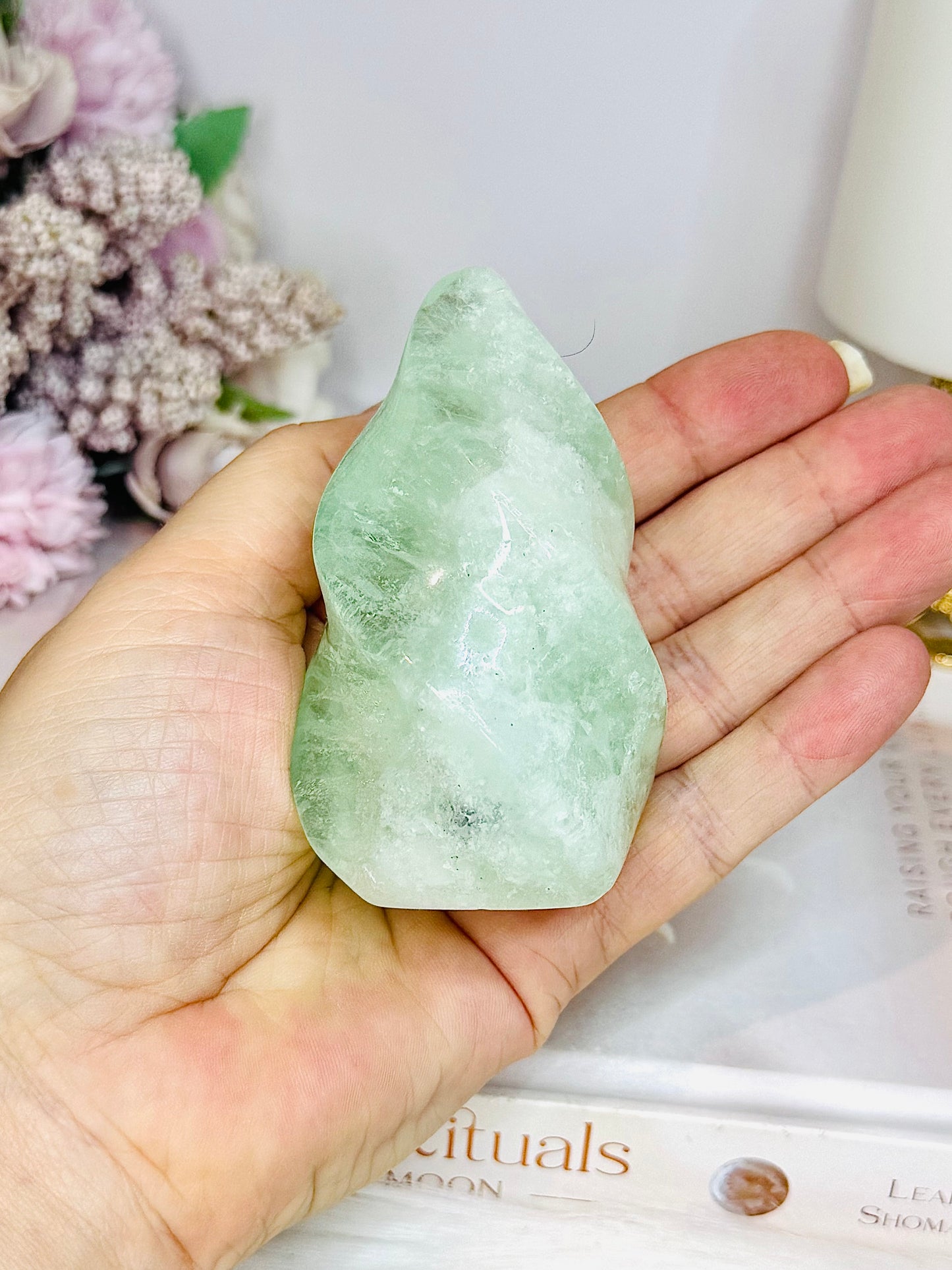 Green Fluorite Flame 8cm 248g