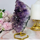 Large Natural Amethyst Cluster On Gold Stand 16cm 625g