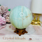 Large Caribbean Calcite Sphere 829g On Stand