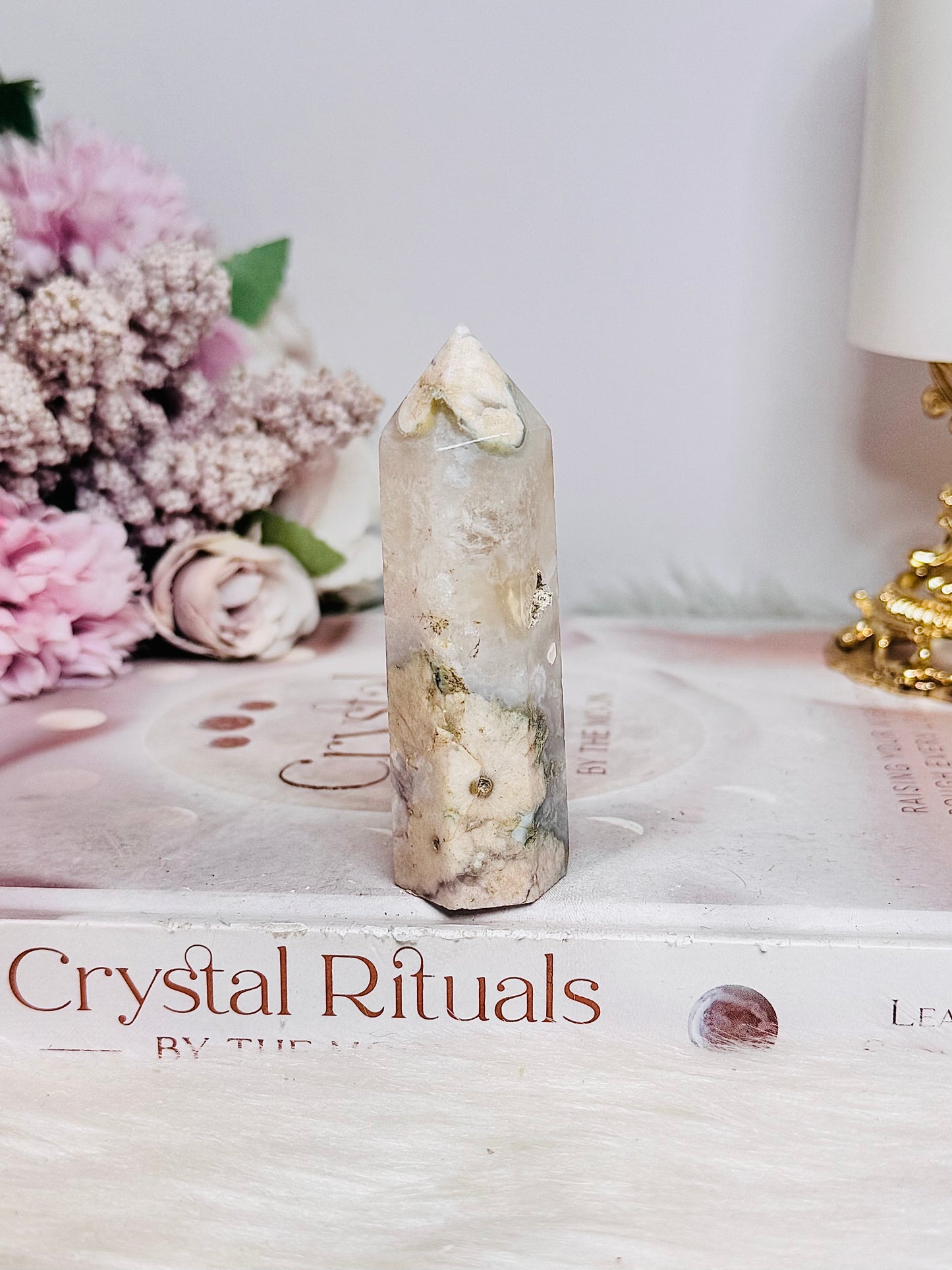 Druzy Flower Agate Tower 8cm