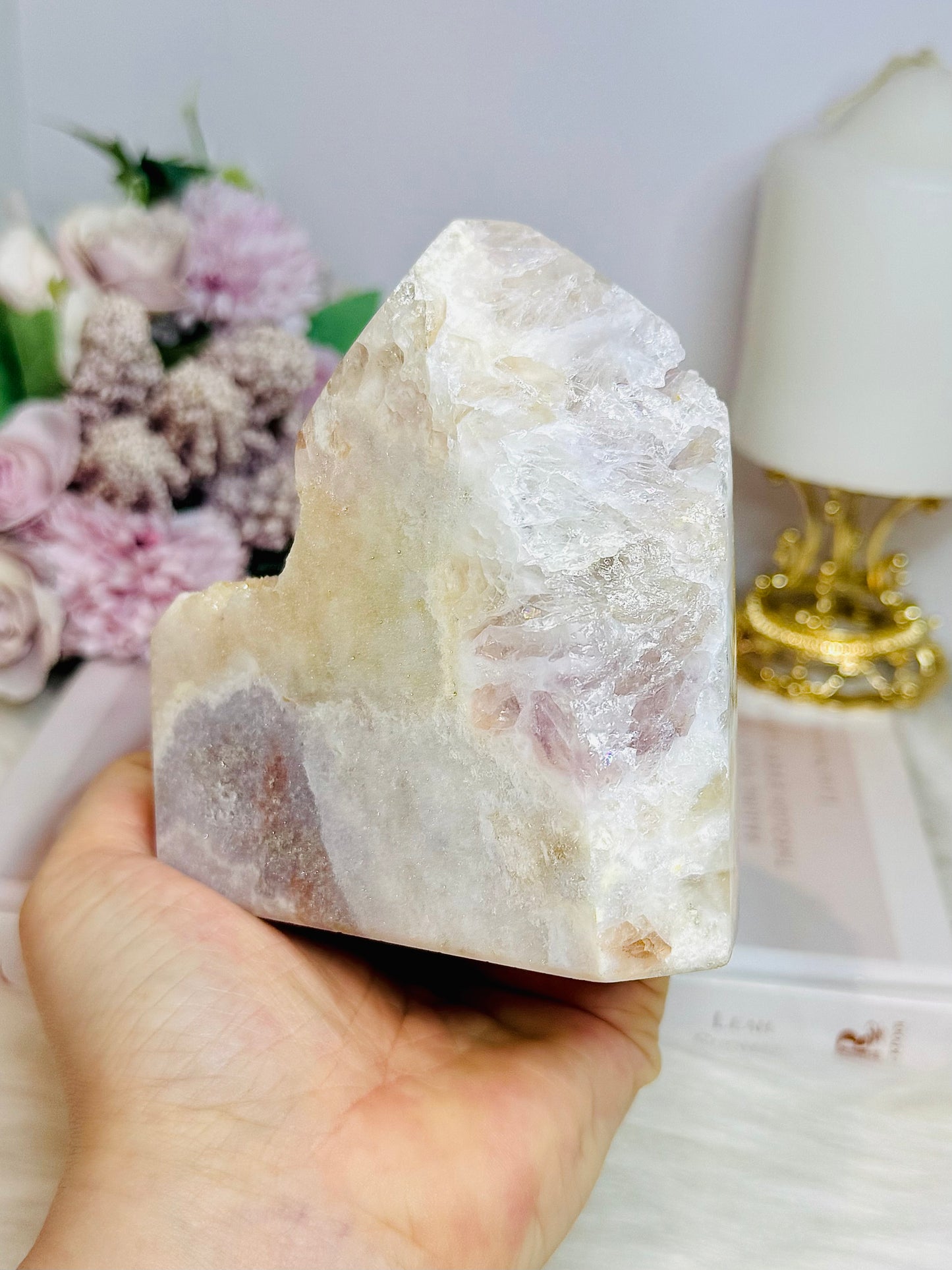 High Grade Pink Amethyst Sugar Druzy Freeform 10.5cm 505g