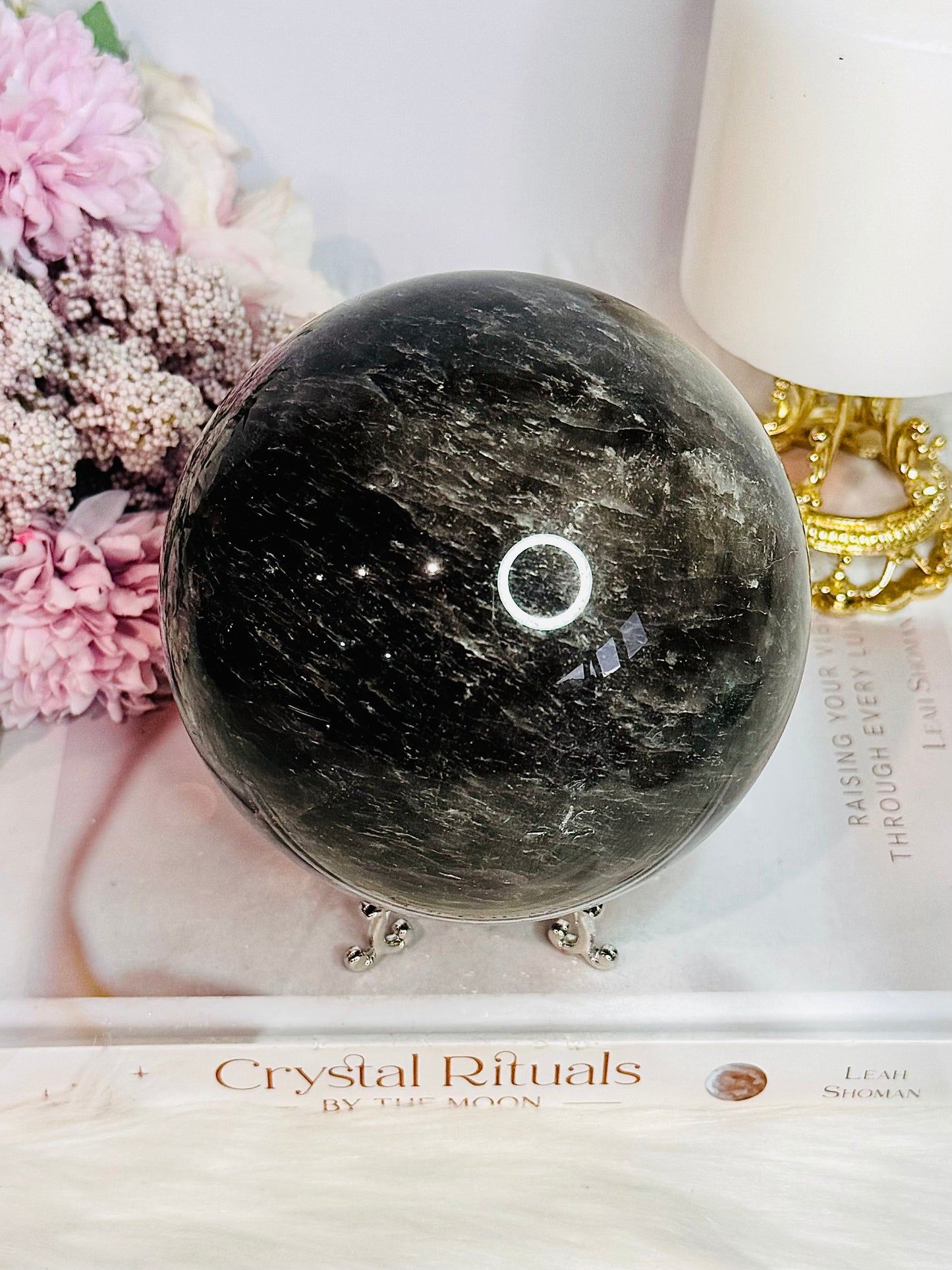 Supports Depression & Anxiety ~ Huge Smokey Quartz Sphere On Stand 1.64KG