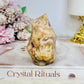 Flower Agate Carved Flame 8cm