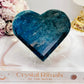 Beautiful Blue Apatite Carved Large Heart 301grams