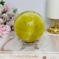 Large Citrine Sphere With Rainbows (heat treated) On Stand 890g