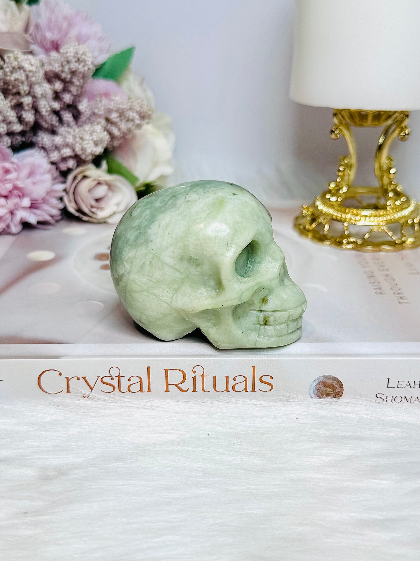 Green Jade Skull 270g 7cm