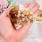 Beautiful Flower Agate Pyramid Carving 7cm