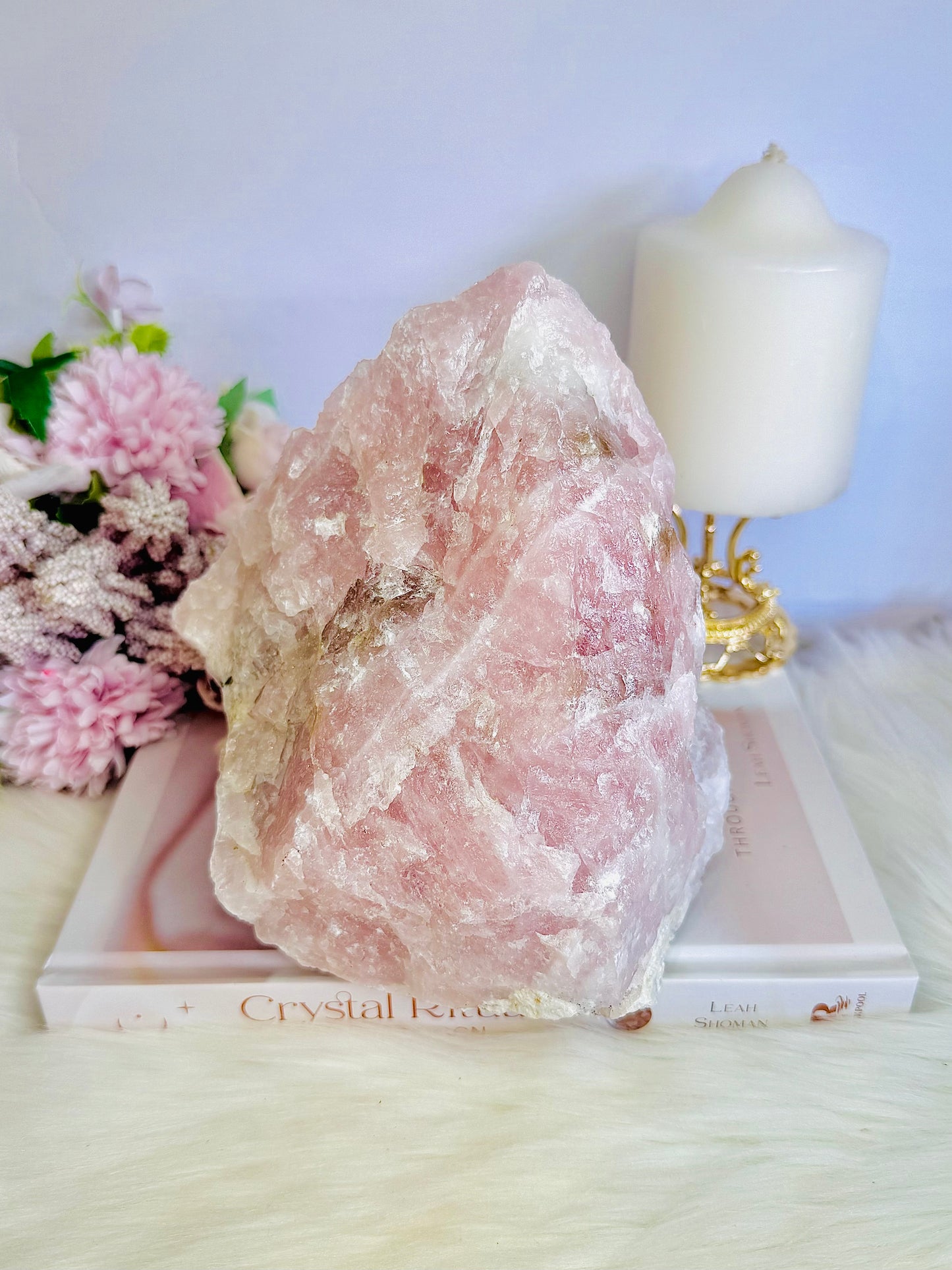 Huge Raw Natural Rose Quartz Specimen | Freeform 2.2KG 14cm