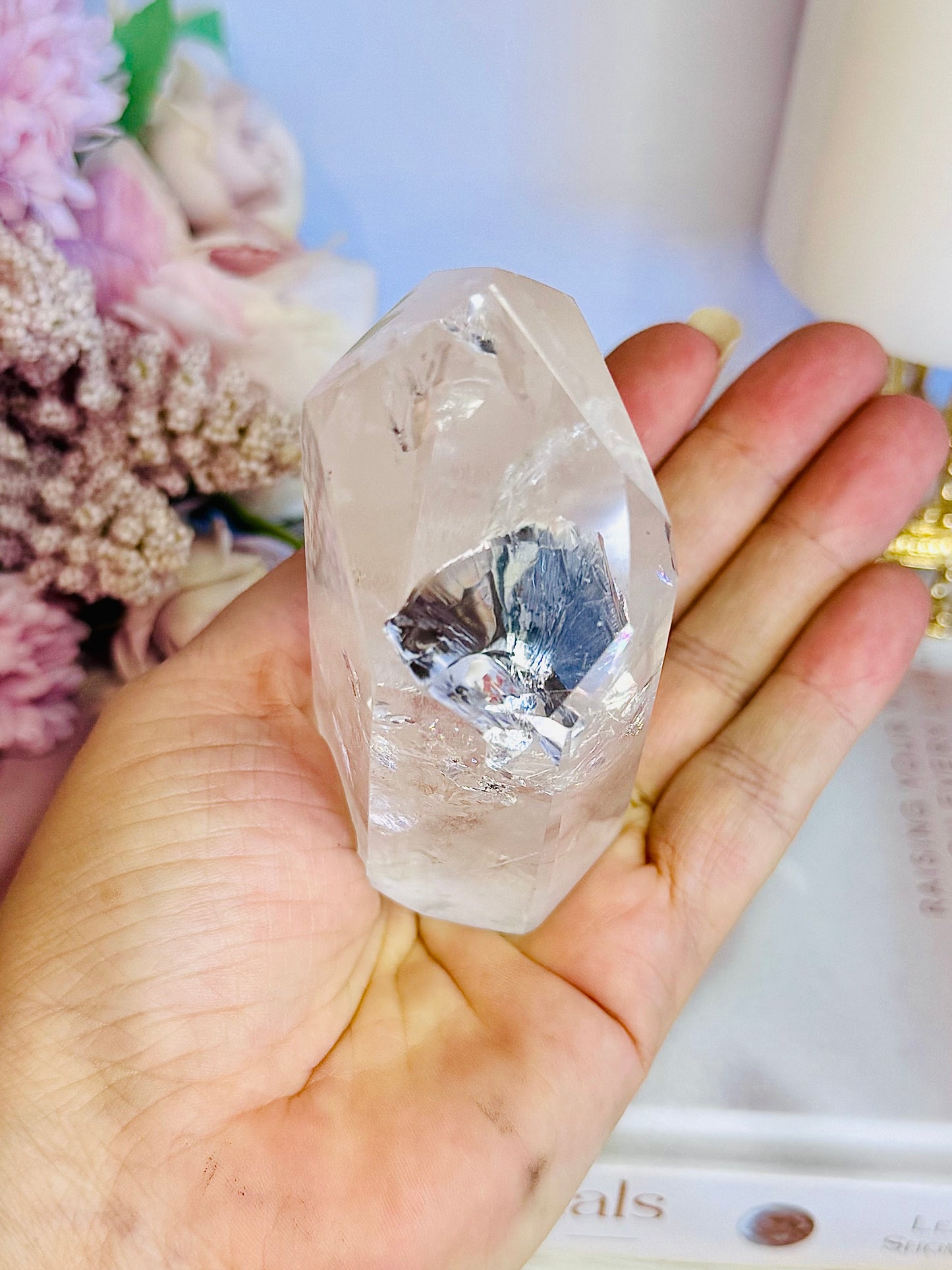 Magical High Grade Clear Quartz Tower 10cm with Stunning Rainbows