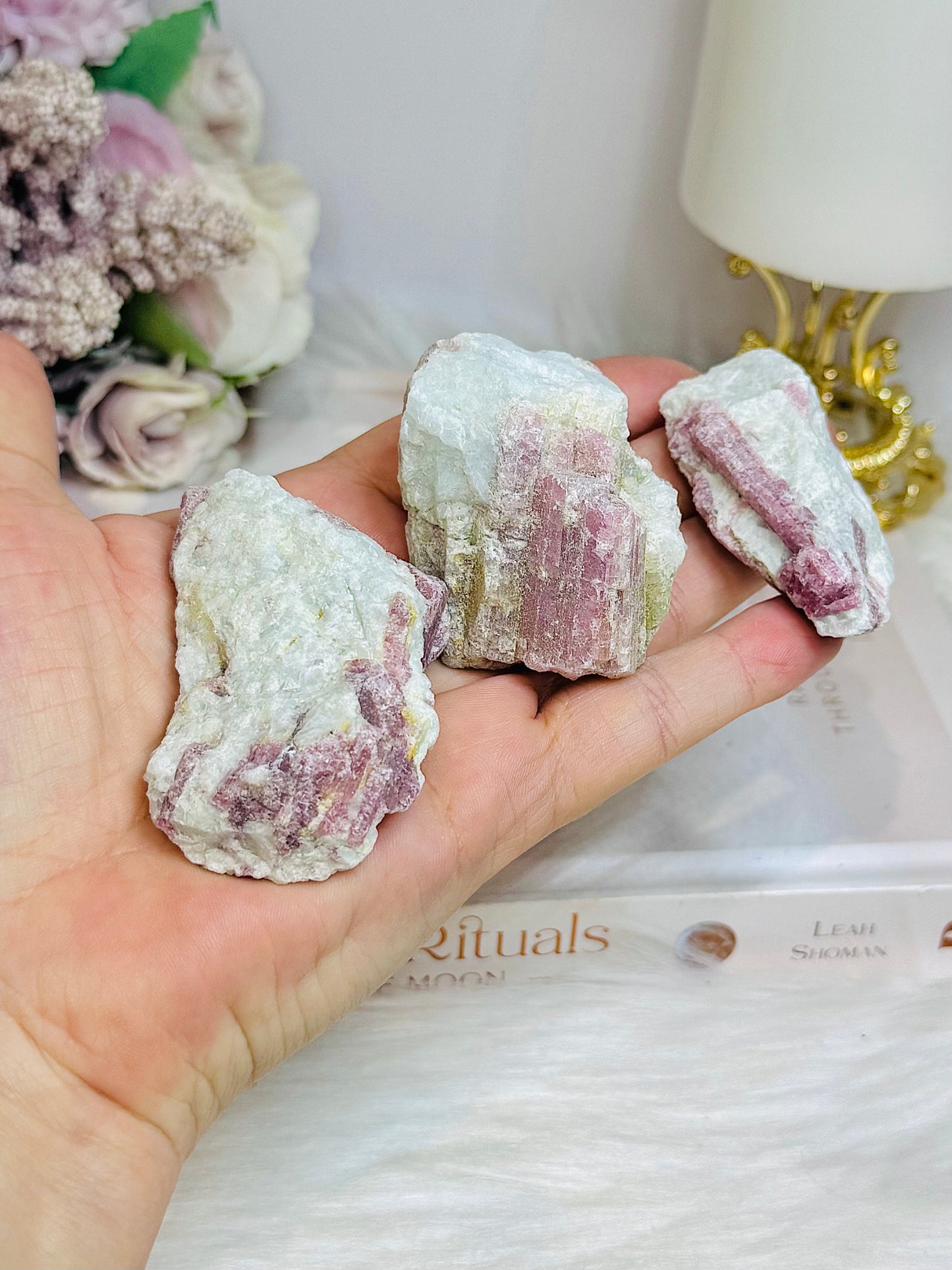 Raw Pink Tourmaline Set of 3 188g