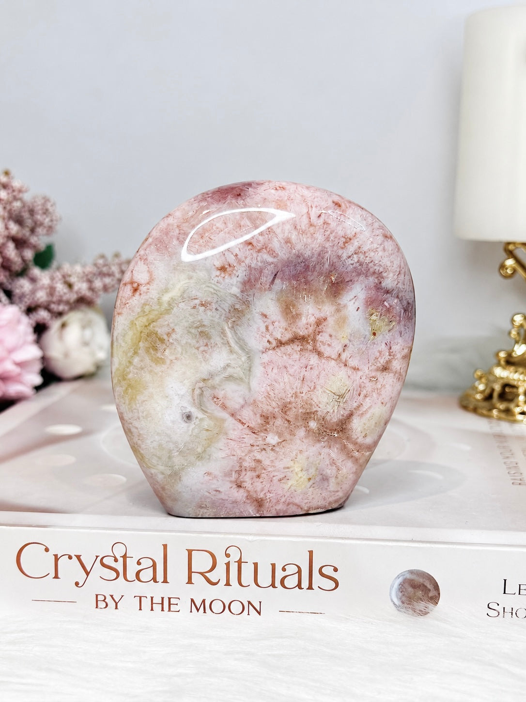 Pink Flower Agate Freeform 8cm 264g