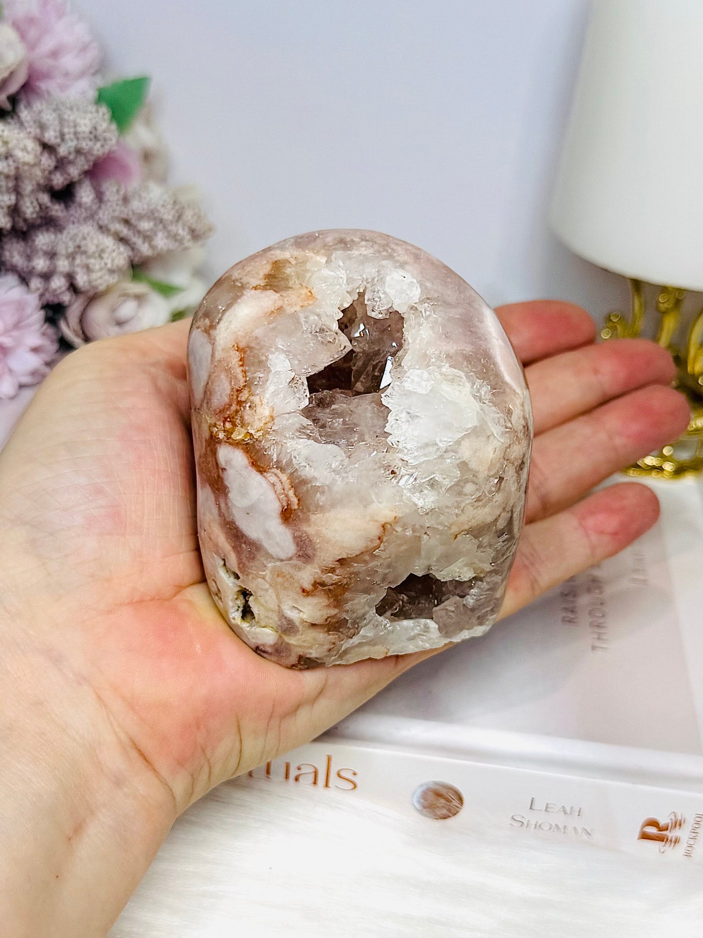 Natural Pink Amethyst Druzy Freeform 451g 7cm