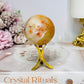 Carnelian Sphere on Gold Stand 137g