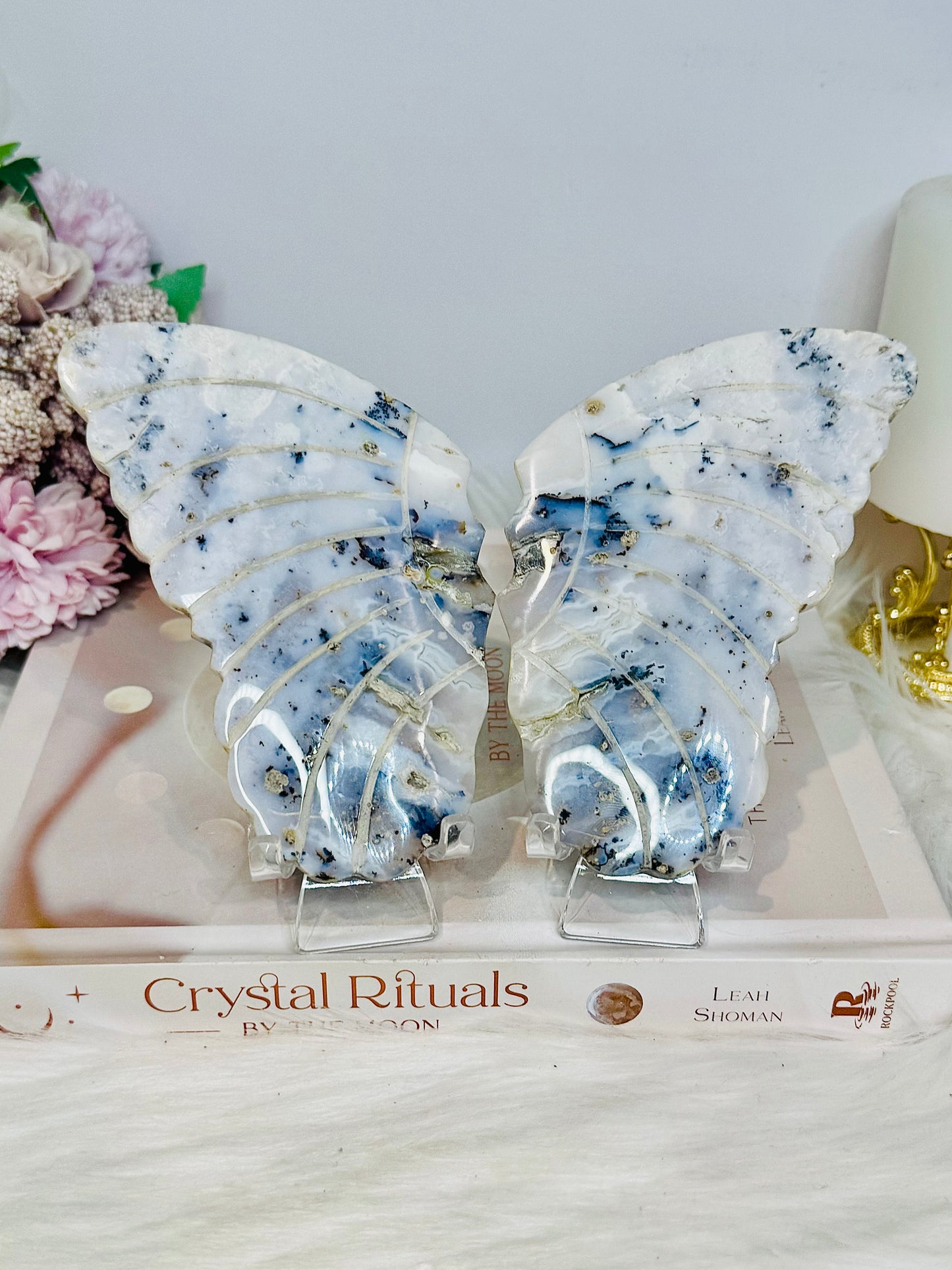 Dentrictic Opal Butterfly Wings on Stands 13cm