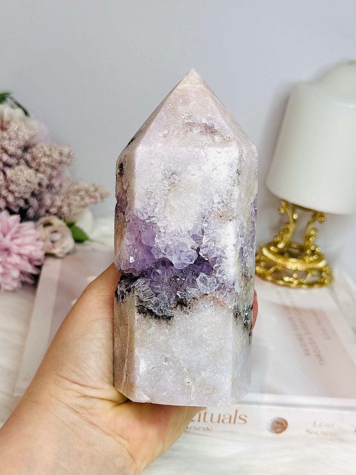 High Grade Chunky Pink Amethyst Druzy Tower 14.5cm 742g