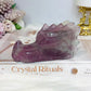 Purple Fluorite Carved Dragon 11cm 394g