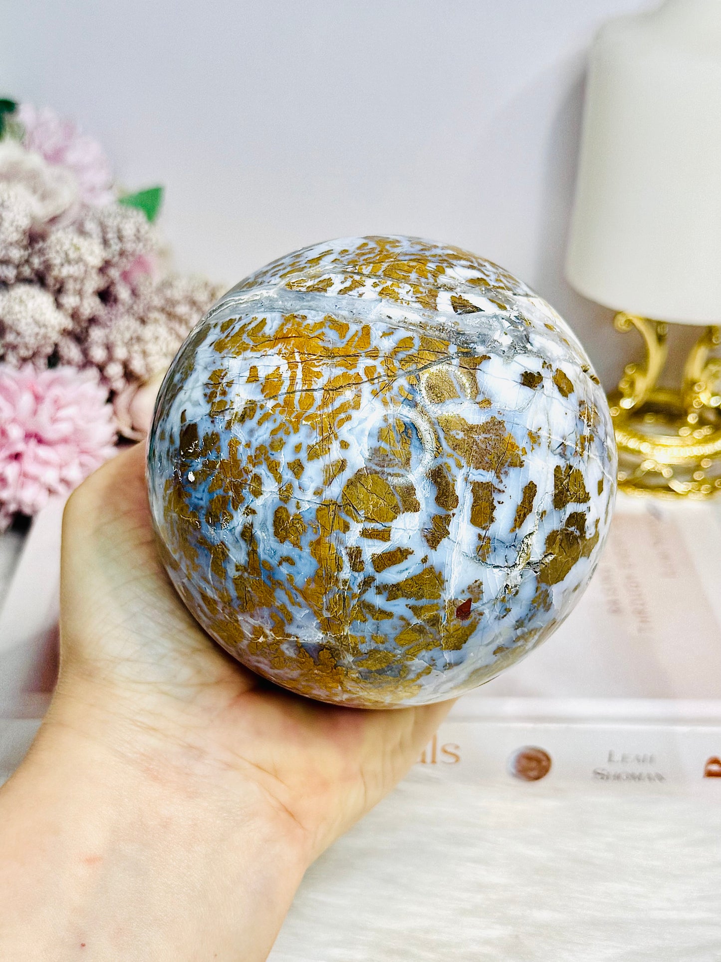 Large Brecciated Jasper Sphere on Stand 1.12KG