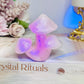 Pink Mangano Calcite Triple Mushroom Carving (UV Reactive)