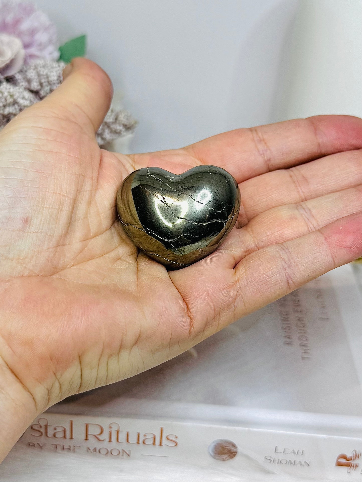 Small Pyrite Puffy Heart on Stand 88g