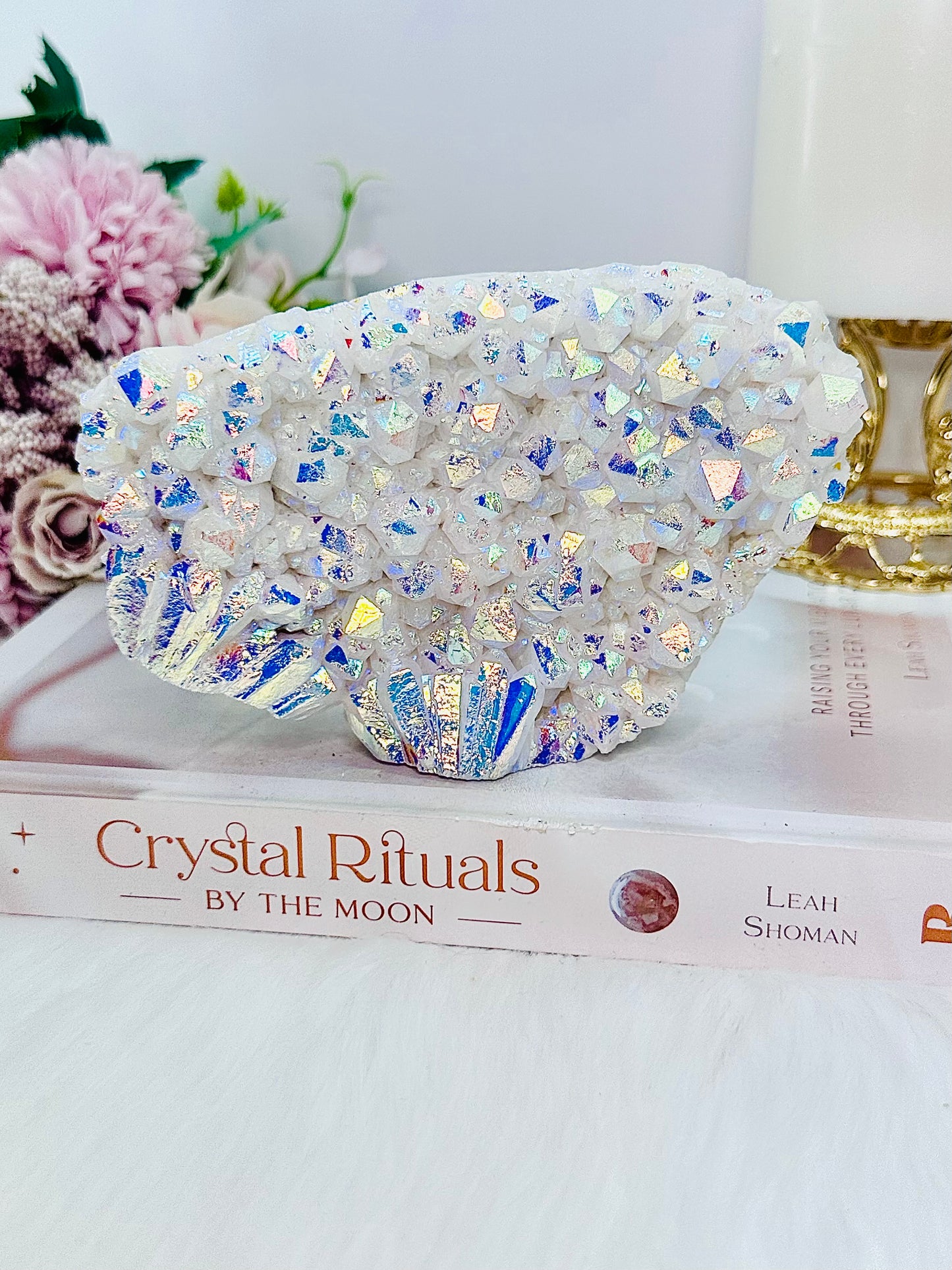 WOW!!! What A Beauty!!! Stunning Large 515gram Angel Aura Clear Quartz Cluster Absolutely Magical Piece