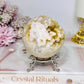 Large Pink Amethyst X Flower Agate Druzy Sphere on Stand 384g