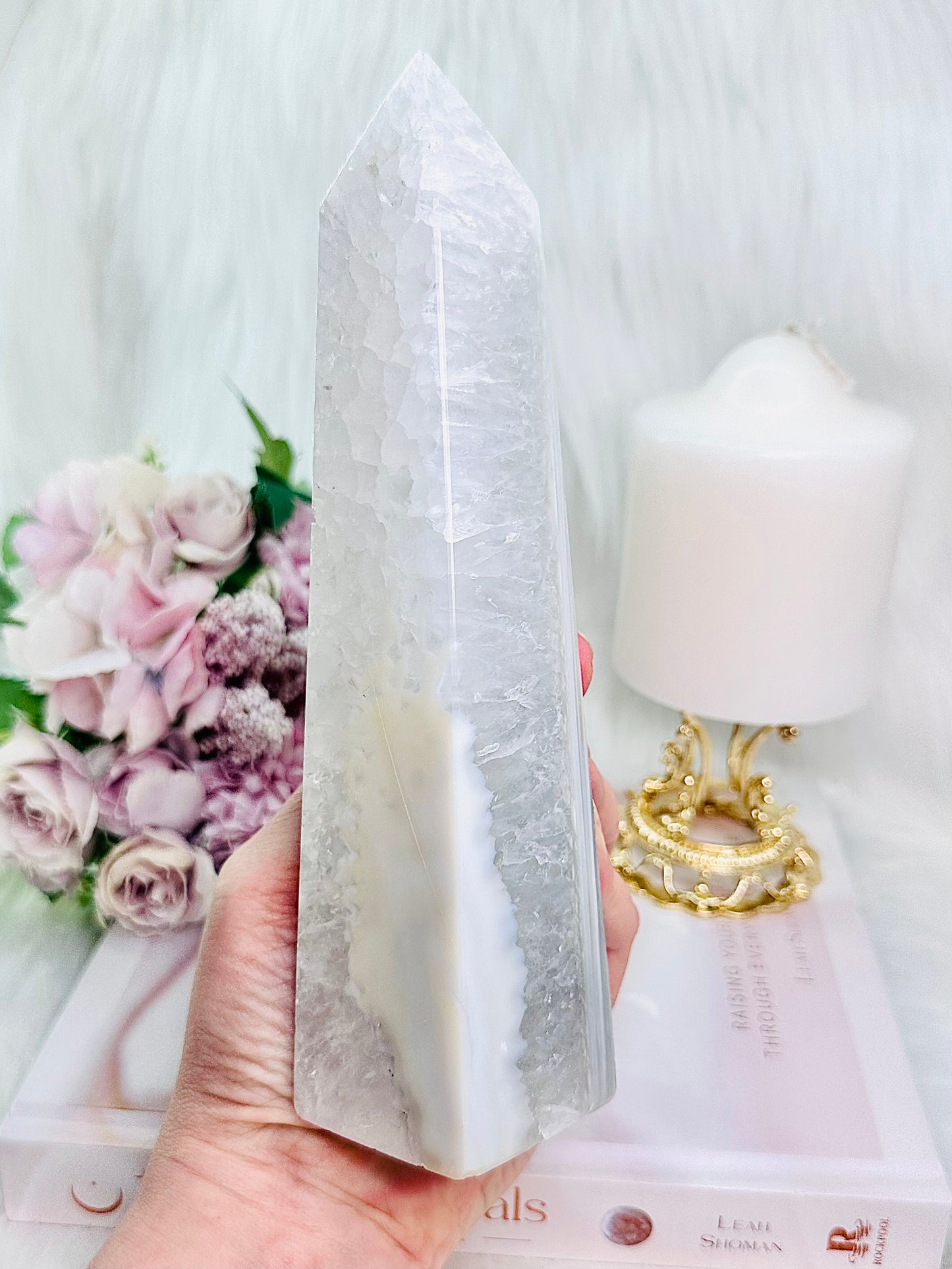 Super Extra Quality Large 20cm Agate Tower | Obelisk From Brazil Absolutely Gorgeous