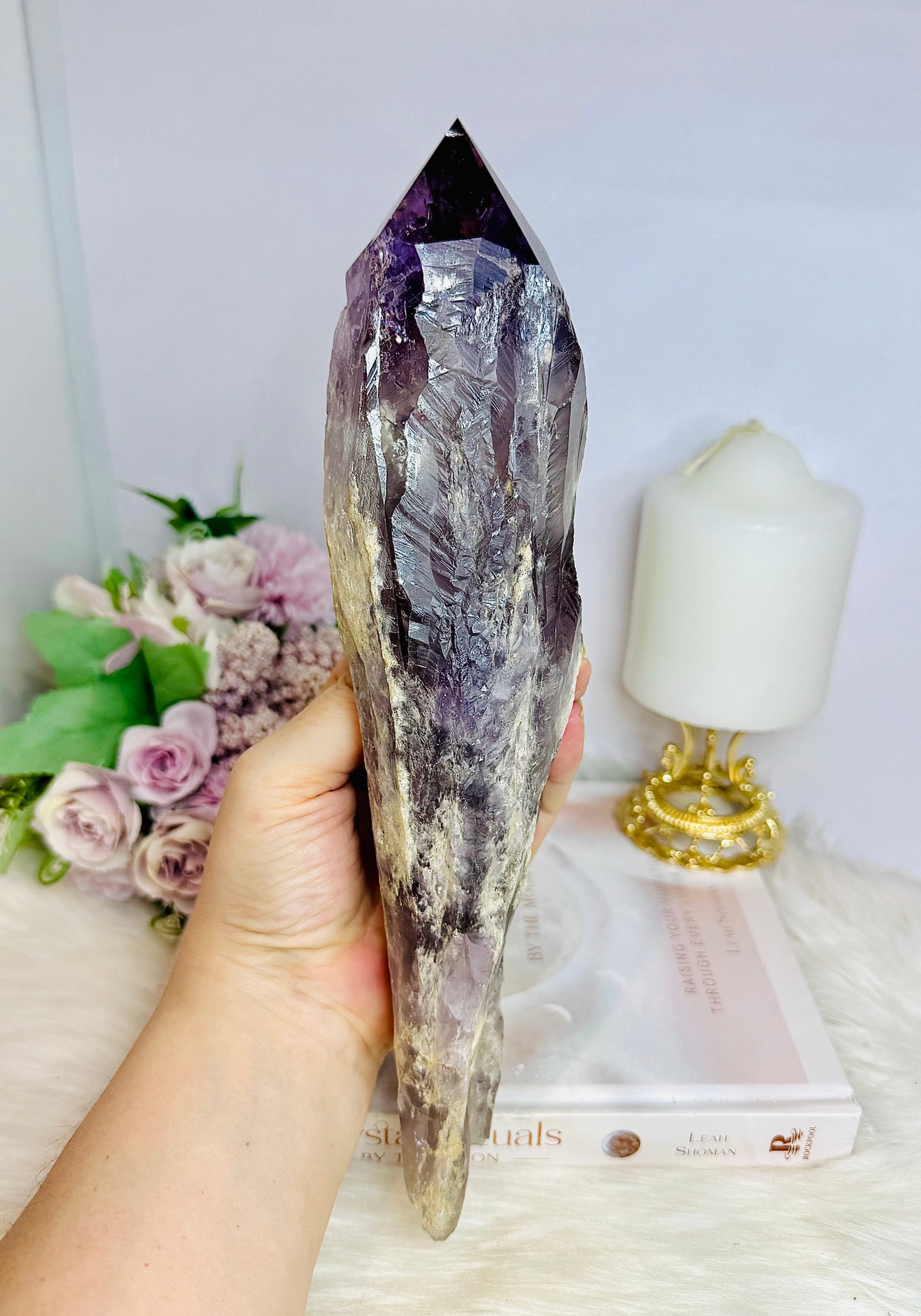 Large Natural Amethyst Dog Tooth 27cm