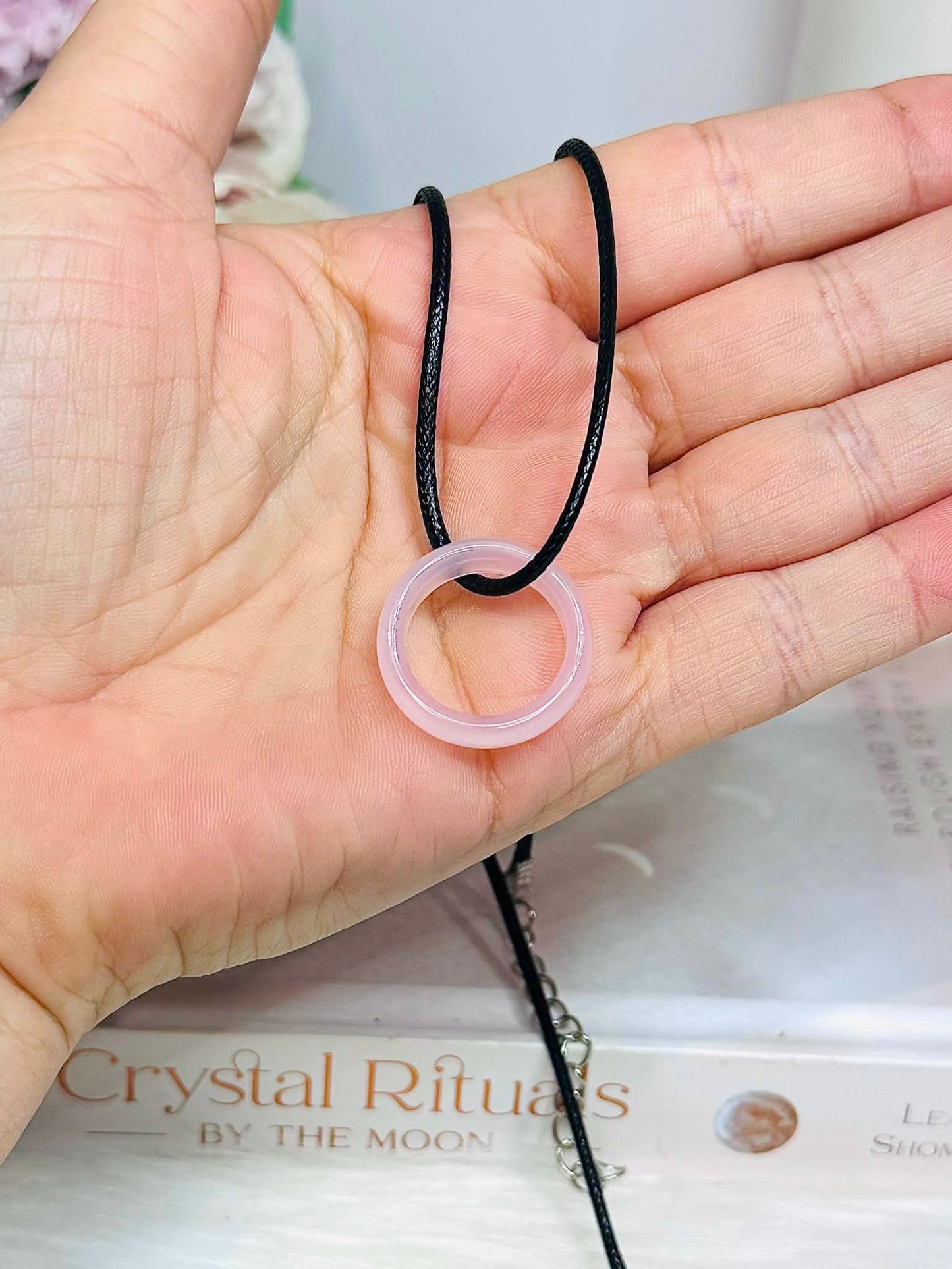 Rose Quartz Ring Necklace