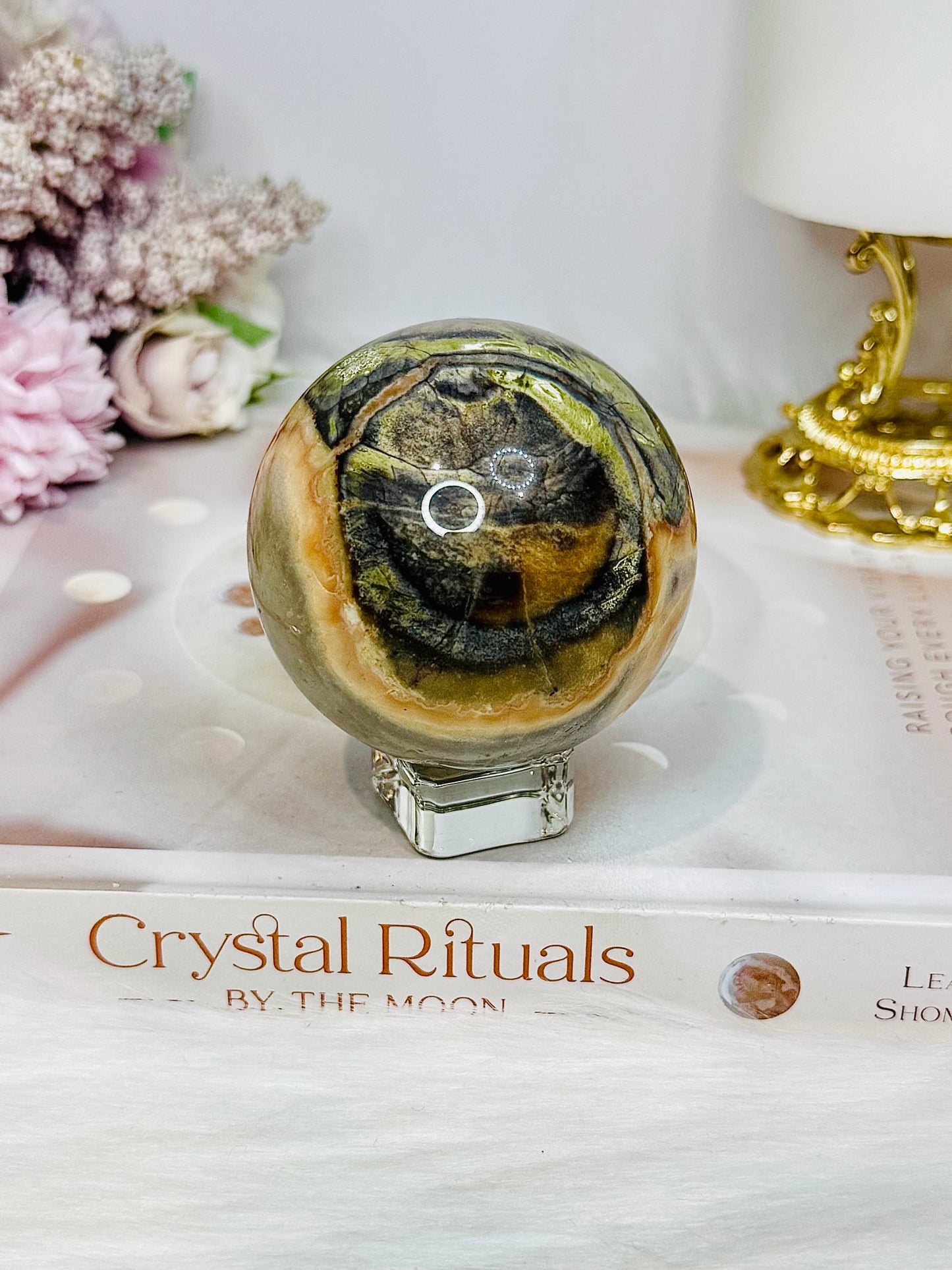 Money Agate Sphere On Stand 334g