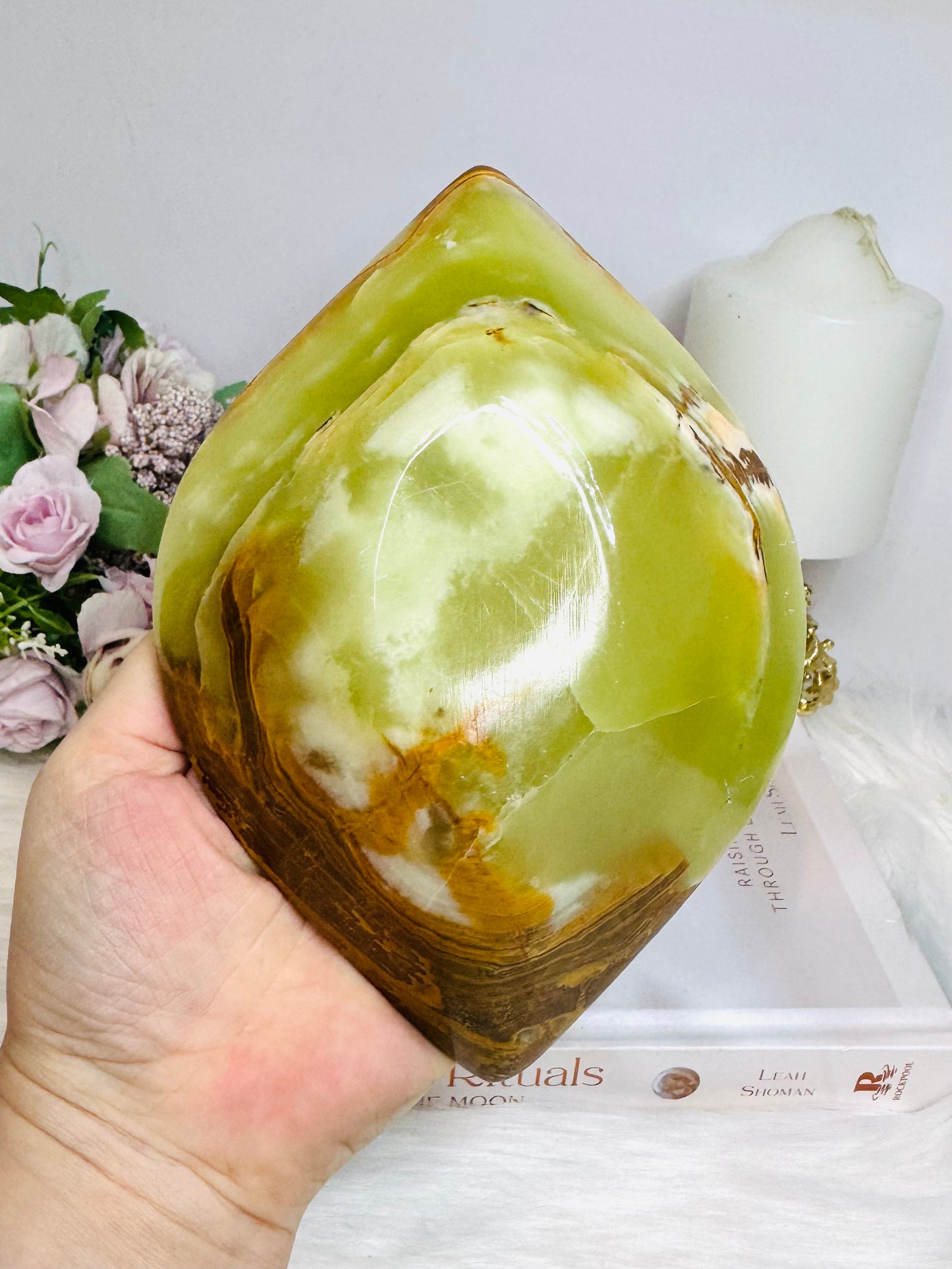 Large Green Onyx Bowl 18cm 487g