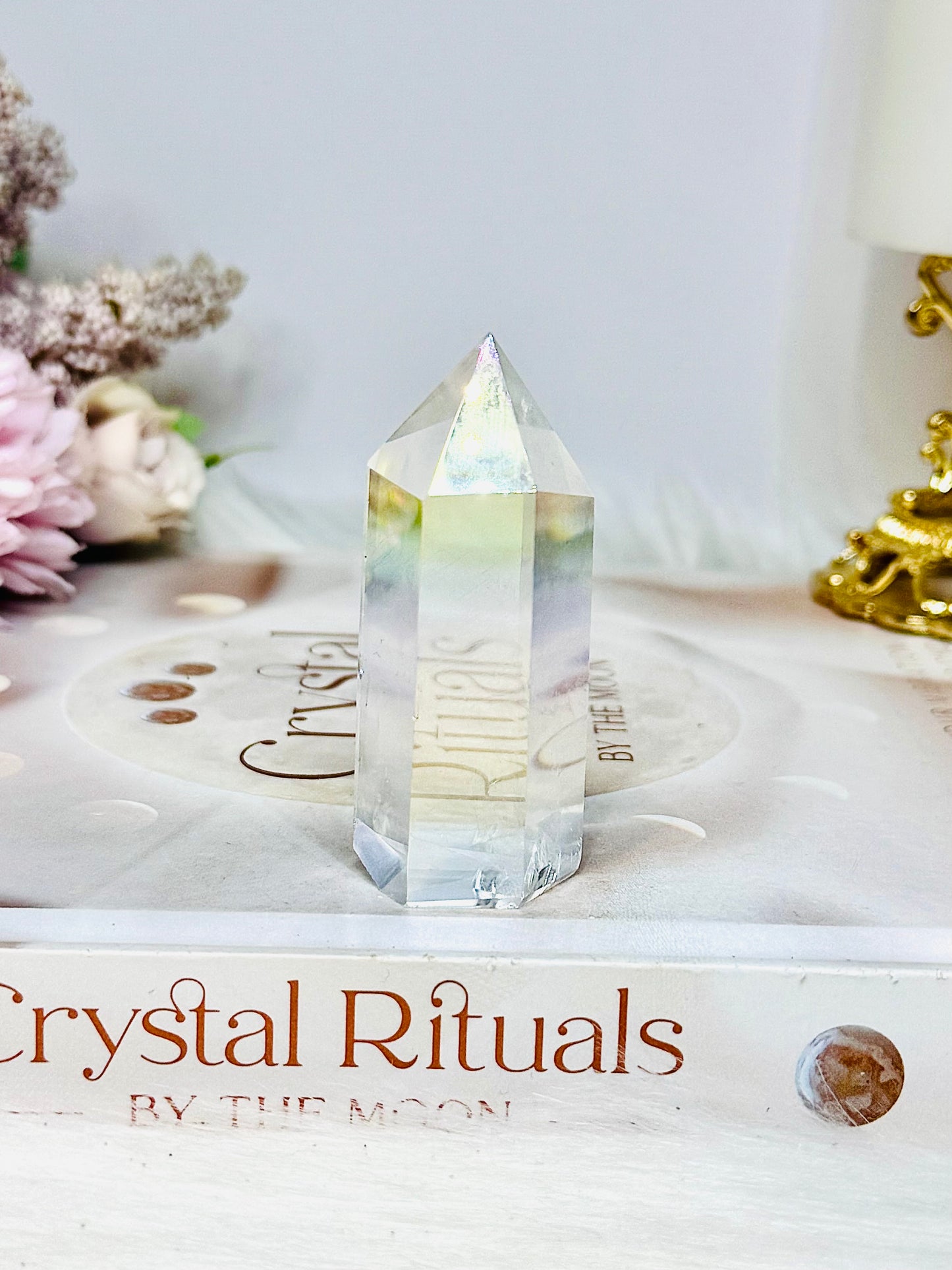 High Grade Clear Quartz Angel Aura Tower 6cm
