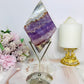 Crazy Lace Amethyst Diamond on Stand 19.5cm