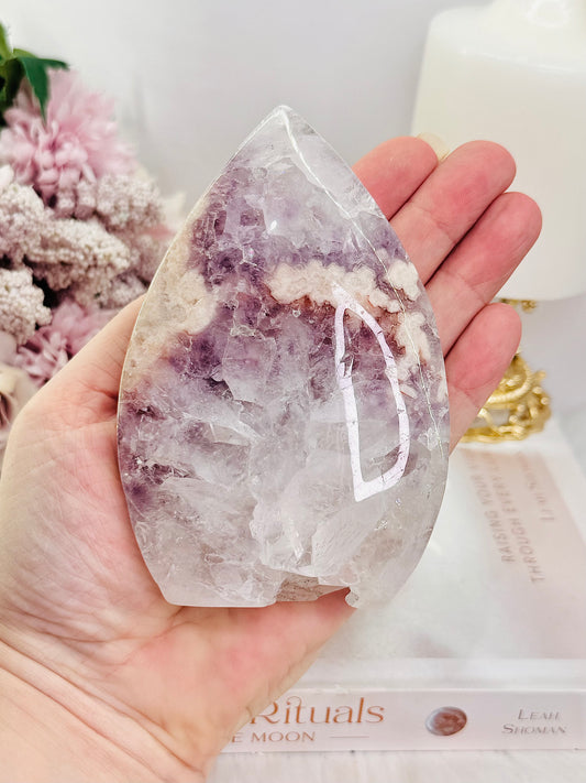 Incredible Large Chunky 12cm Druzy Pink Amethyst Freeform | Flame From Brazil