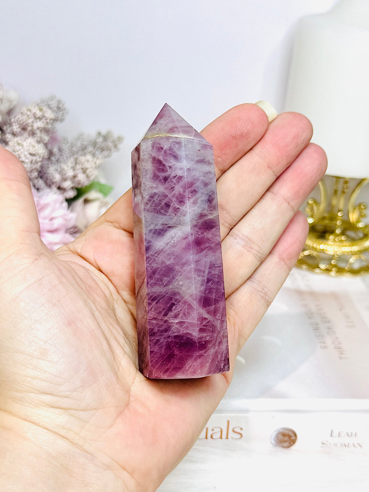 Lavender Rose Quartz Tower 9cm