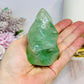 Green Fluorite Carved Flame 8cm 269g