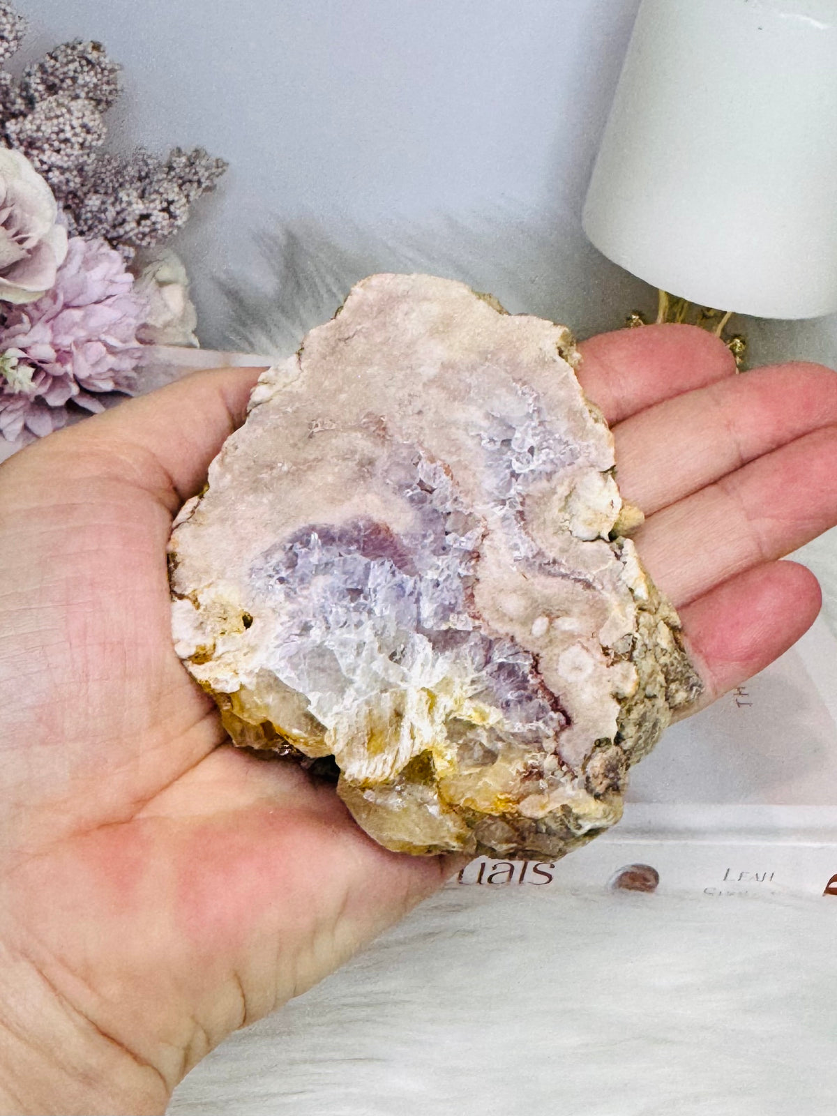 Natural Pink Amethyst Slab on Stand 10cm 166g