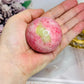 Thulite Sphere with Epidote 205g On Stand