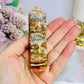 Druzy Sunstone Tower with Apatite Inclusion 10cm