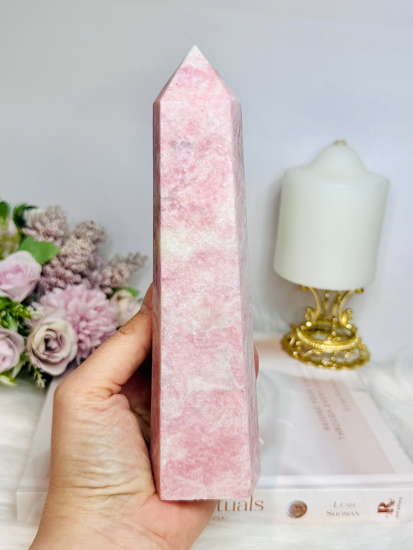 Pink Opal Large Tower 19cm