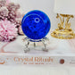 Bright Blue (Dyed) Fire & Ice | Crackle Quartz Sphere on Stand 278grams