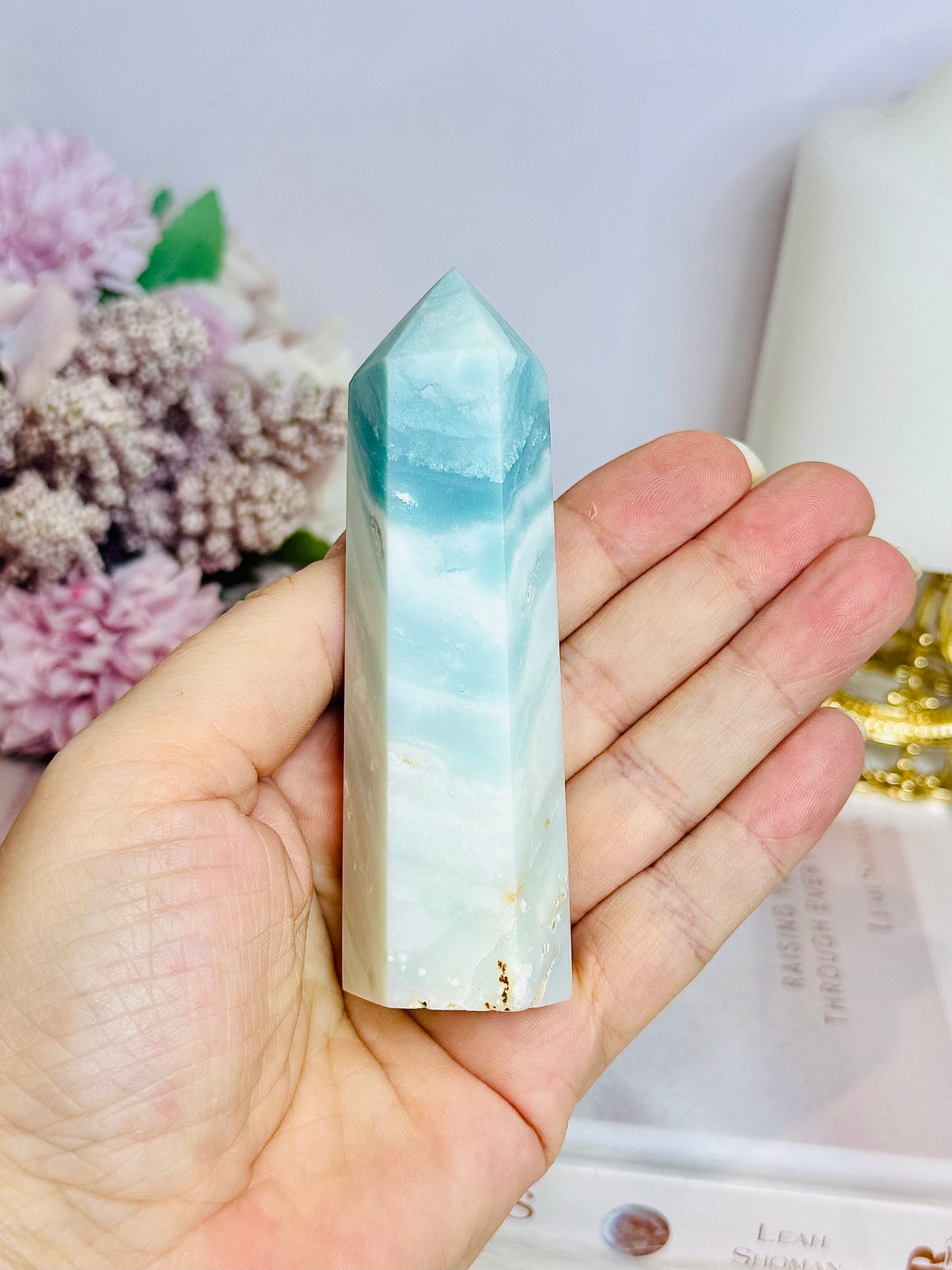 Sky Blue Quartz Tower 10cm