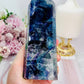 Wow!! Brilliant Large Chunky Double Fluorite Tower with Stunning Rainbows 16.5cm 653grams