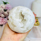 Large Moroccan Quartz Geode Druzy Sphere On Stand 734g