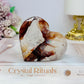 High Grade Fire Quartz Heart On Stand