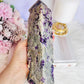 Huge Purple Cubed Fluorite in Matrix Carved Tower | Generator 22.5cm