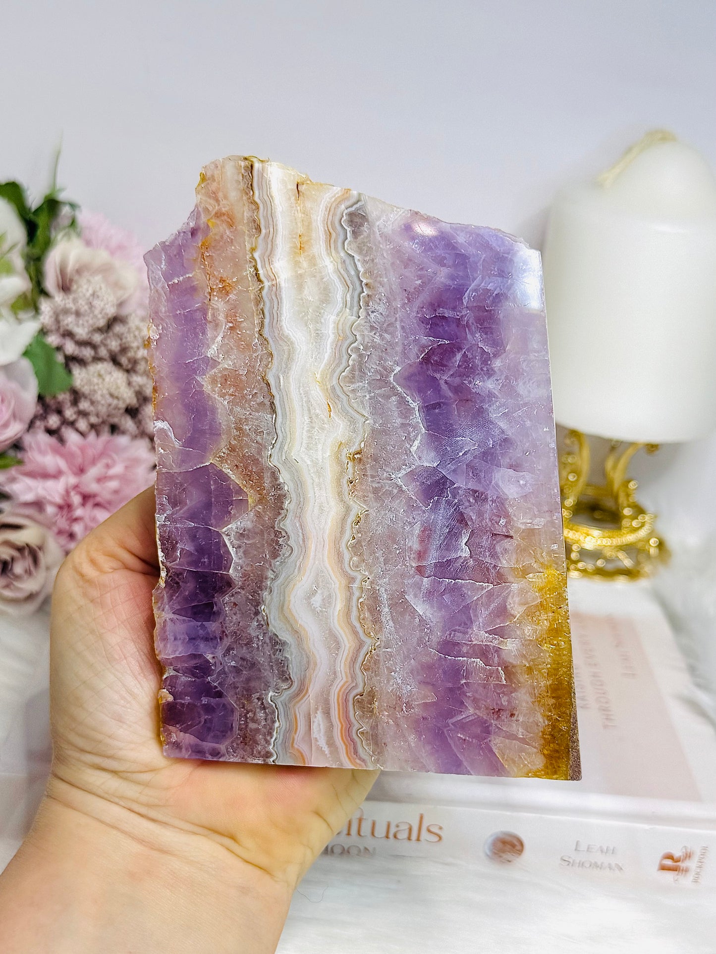 Natural Crazy Lace Amethyst Slab 13cm