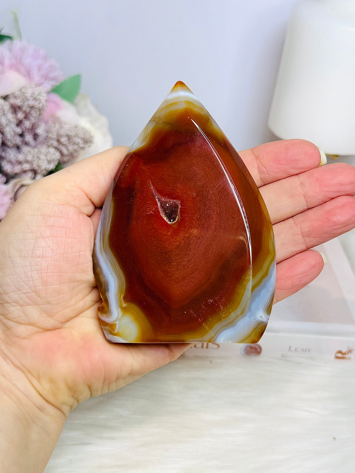 Druzy Carnelian Carved Flame | Freeform 11cm